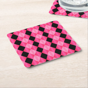 Gevouwen Harlequin, Roze-Zwart-PAPER ONDERZETTERS