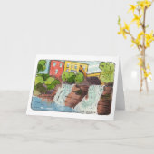 Gevouwen Herfsten briefkaart (Gele Bloem)