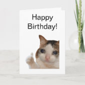 Gevouwen Kaart Duimen omhoog Ok Cat Meme (Voorkant)