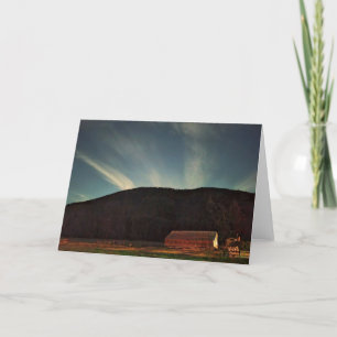 Gevouwen Kaart van 7 x 5 inch Red Barn Moonrise