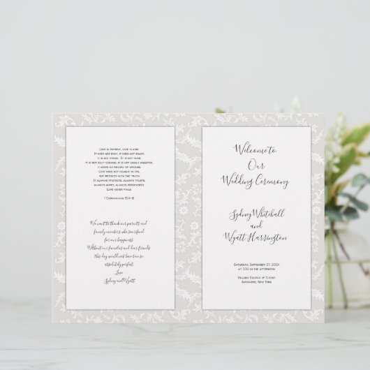 Gevouwen katholieke bruiloft-ceremonie Programma L (Staand voorkant)