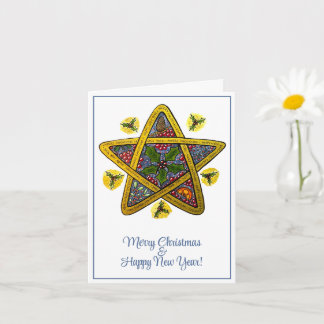 Gevouwen kerst Kaart gedrukt uit originele kunst