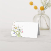 Gevouwen Naam Kaarten Bruiloft Wildflower Daisy (Achterkant)