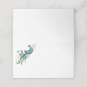 Gevouwen naam Plaats Card-Peacock (Buitenkant ongevouwen)