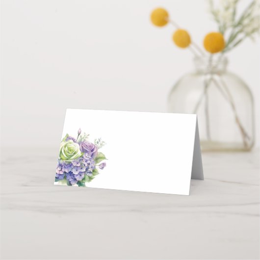 Gevouwen Naam Plaats Kaart Hydrangeas (Voorkant)