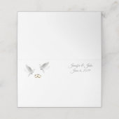 Gevouwen Naam Plaats Kaart-Trouwduiven-Aangepaste (Buitenkant ongevouwen)