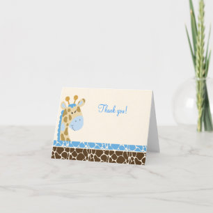 Gevouwen oerwoud Giraffe (blauw) Opmerkingen Bedankkaart