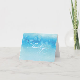 GEVouwen THANK YOU KAART ombre waterverf aqua blau