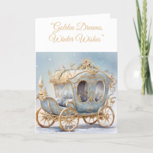 Gevouwen Vakantie Kaart-Blauw & Goud Xmas Elegance Feestdagen Kaart