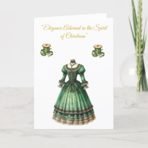 Gevouwen Vakantie Kaart-Victoriaans Xmas Splendor Feestdagen Kaart