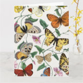 Gevouwen Vintage Kaart van Butterfly (Gele Bloem)