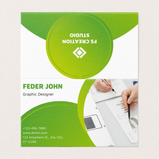 Gevouwen Visitekaartje (Buitenkant ongevouwen)