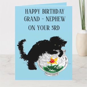 Gevouwen Wenskaart: 3e verjaardag Grand Nephew Kaart