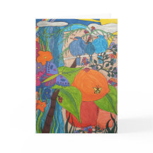 Gevouwen Wenskaart 5 x 7" Bird Song"