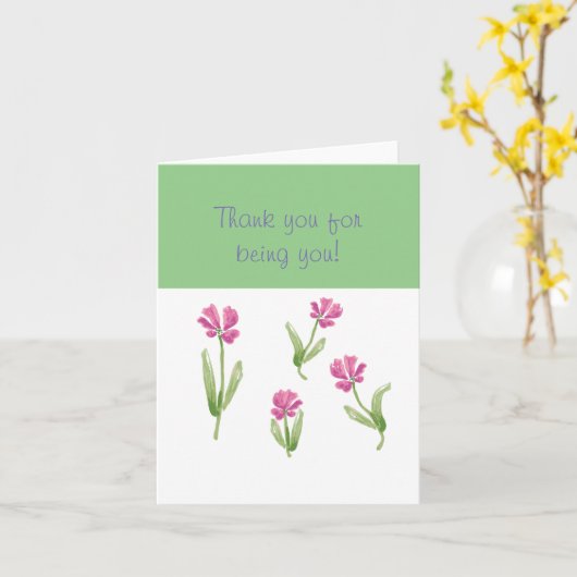 Gevouwen Wenskaart Kaart (Gele Bloem)