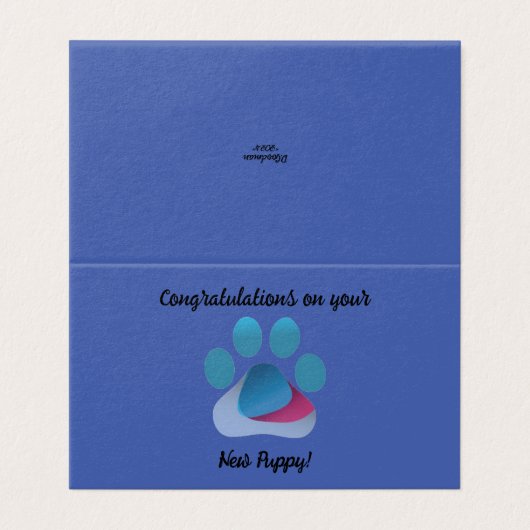 Gevouwen Wenskaart Kaart (Buitenkant ongevouwen)