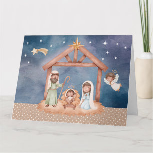 Gevouwen Wenskaart met kerstillustratie BLK Kaart