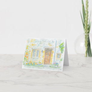 Gevouwen wenskaart met oorspronkelijke illustratie kaart