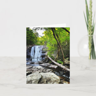 Gevouwen wenskaart met waterval kaart