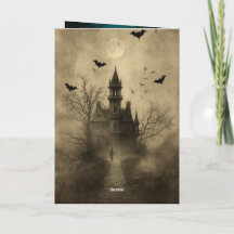 Gevouwen Wenskaart "Spooky Night Halloween Inv