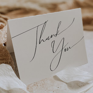 Gevouwen whimsical Minimalist Script Hartelijk dan Bedankkaart