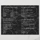 Gevouwen Zwart Grijs & Wit Damast Foto Bruiloft (Achterkant)