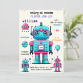 Gevulde Boy Leuke Speelgoed Grappige Robot Eerste  Kaart (Staand voorkant)