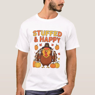 Gevulde & Gelukkige Kalkoen – Grappig Thanksgiving T-shirt