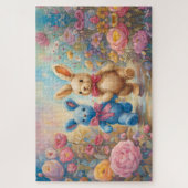 Gevulde konijntjes in een pasteltuin legpuzzel (Verticaal)