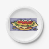 Gevulde sandwich papieren bordje (Voorkant)