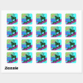 GEVULDE trog komische stijl vierkante sticker (Vel)