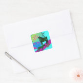 GEVULDE trog komische stijl vierkante sticker (Envelop)