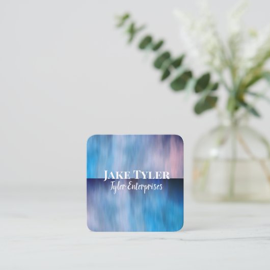 gewaagd blauw modern geschilderd design, aangepast vierkante visitekaartje (Staand voorkant)