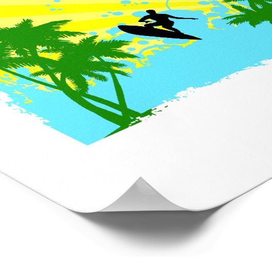 gewaagd surfer-ontwerp poster (Hoek)