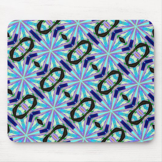 gewaagde geometrische blauwe zwarte ontwerpmousepa muismat (Voorkant)