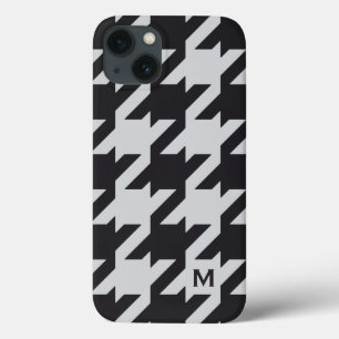 Gewaagde moderne grijze zwarte houndstooth met iPhone 13 hoesje