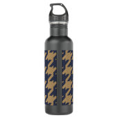 Gewaagde moderne marine bruine houndstooth met waterfles  (Achterkant)