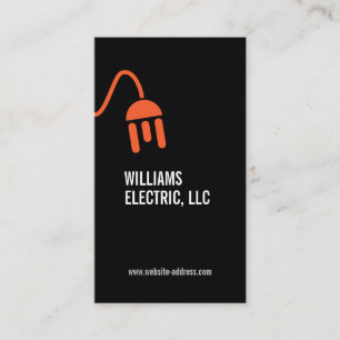 GEWAAGDE ORANJE ELEKTRICIEN LOGO MODERN VISITEKAAR VISITEKAARTJE