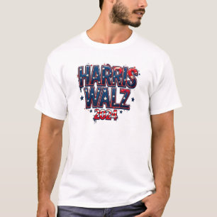 GEWAAGDE PATRIOTTISCHE HARRIS WALZ 2024 T-SHIRT
