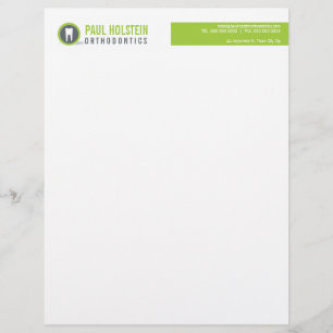 GEWAAGDE TANDARTS LETTERHEAD :: moderne tand logo Custom Briefhoofd