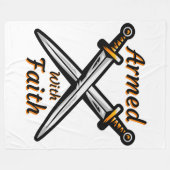 Gewapend met het geloof Bijbelse Citaat Fleece Deken (Voorkant (Horizontaal))