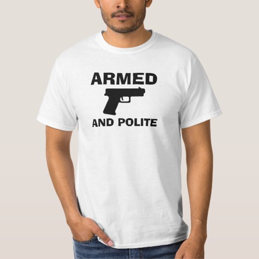 GEWAPENDE EN POLITIEKE Mannen Basic T-Shirt (Voorkant)