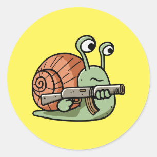 gewapende slak ronde sticker