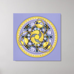 Gewas Circle Mandala 5, omcirkeld Canvas Afdruk