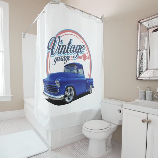  gewas in blauw douchegordijn (In situ)