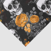 Gewas Skulls met Oranje Rozen ontkoppelen Tissuepapier (Detail)