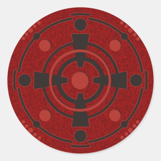 gewascirkel III | donkerrode spier Ronde Sticker (Voorkant)