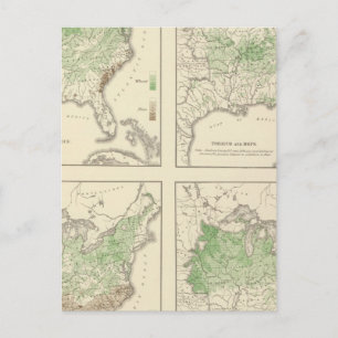 Gewassen, statistische Amerikaanse lithograaf Briefkaart