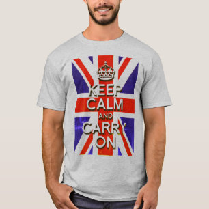 gewasste look Union Jack Vlag blijf Kalmpjes en Ga T-shirt