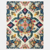 Gewatteerd Abstract bloemontwerp Fleece Deken (Voorkant)
